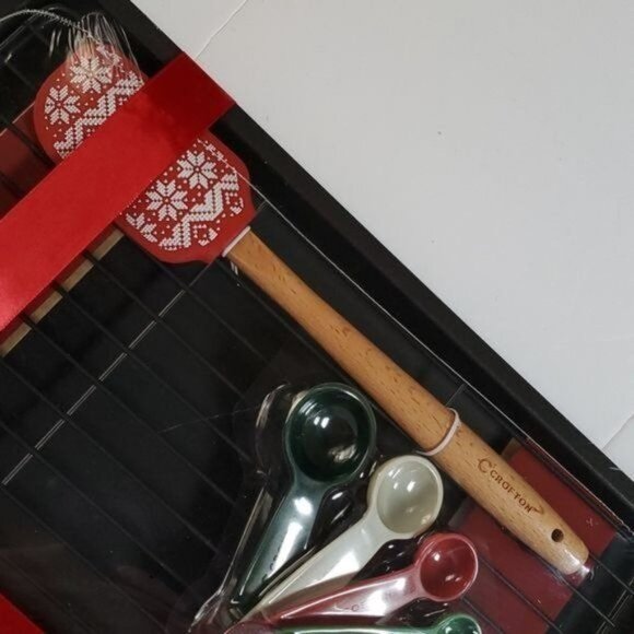 8 piece Baking Gift Set Spatula Measuring Spoons Rack Sheet Pan Cooking COOKIE - Picture 3 of 8